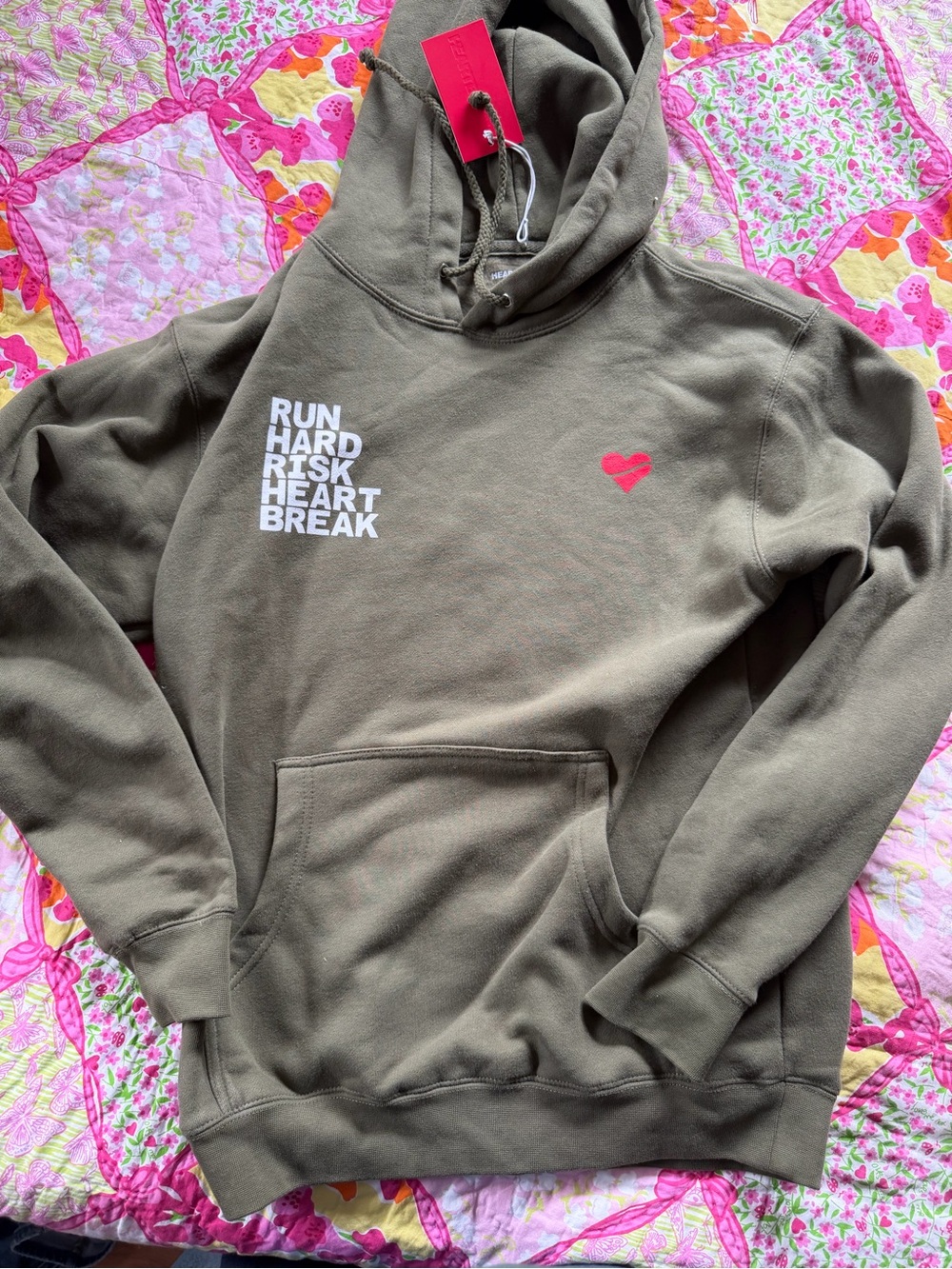 Boston Marathon Heartbreak Hill Run Co green hoodie NWT unisex small